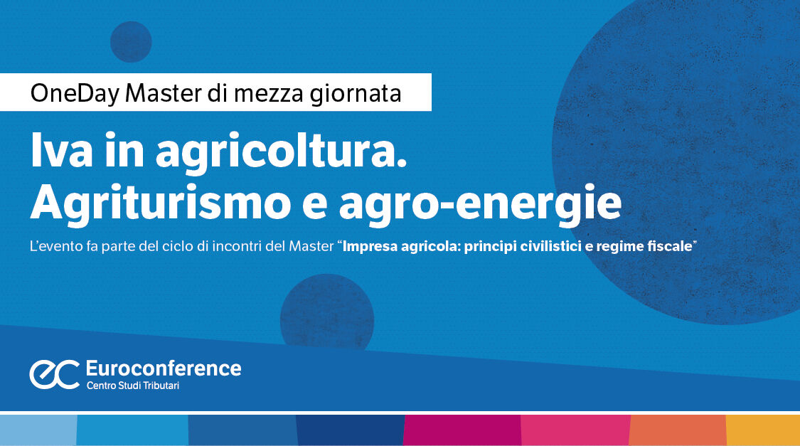Immagine Iva in agricoltura. Agriturismo e agro-energie | Euroconference